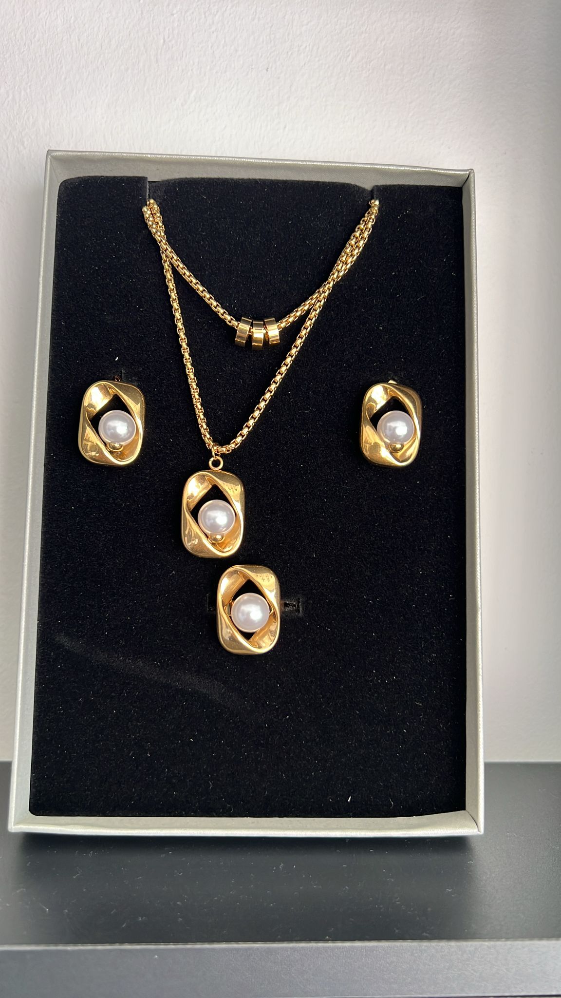 Conjunto de 3 Peças com Pérola