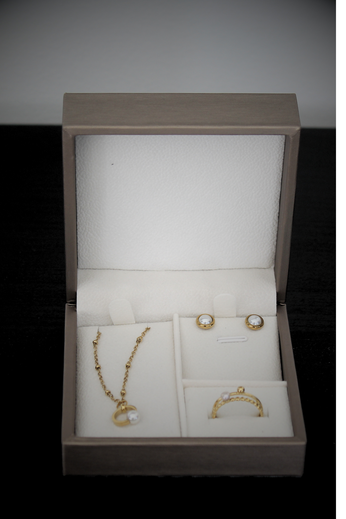 Conjunto Elegance Pérola – 3 Peças em Aço Inoxidável