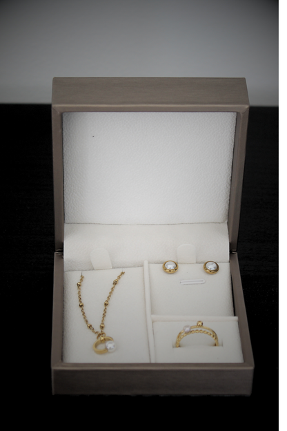 Conjunto Elegance Pérola – 3 Peças em Aço Inoxidável