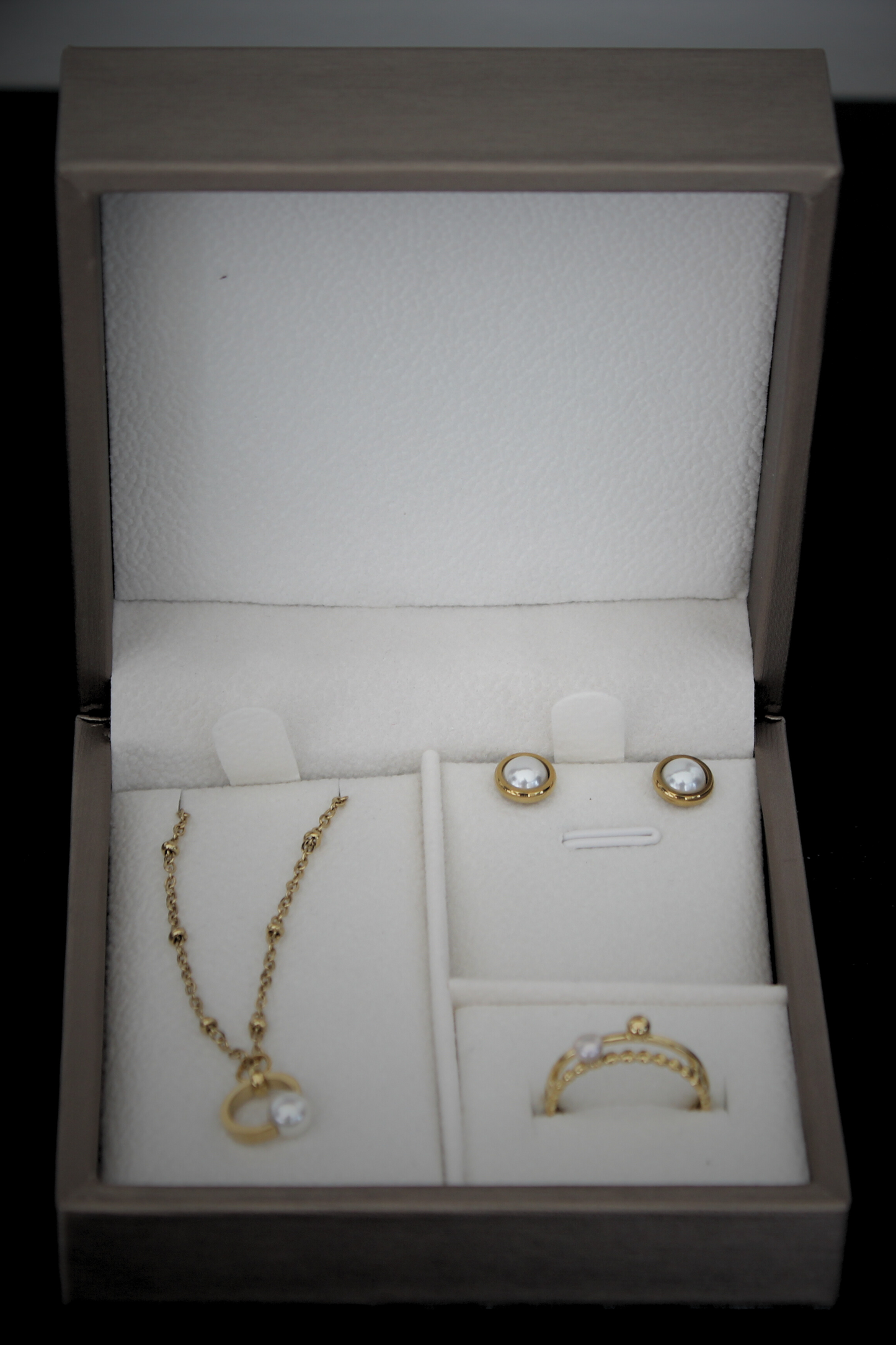 Conjunto Elegance Pérola – 3 Peças em Aço Inoxidável