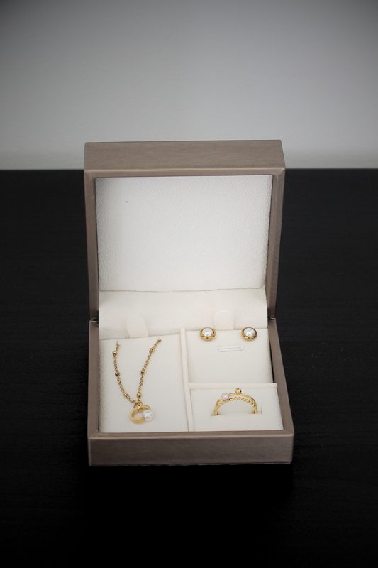 Conjunto Elegance Pérola – 3 Peças em Aço Inoxidável